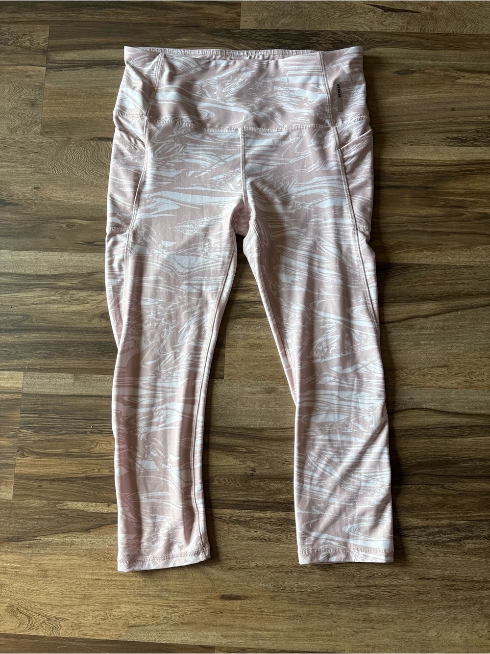 RBX Pale Pink & White Patterned Women's Leggings